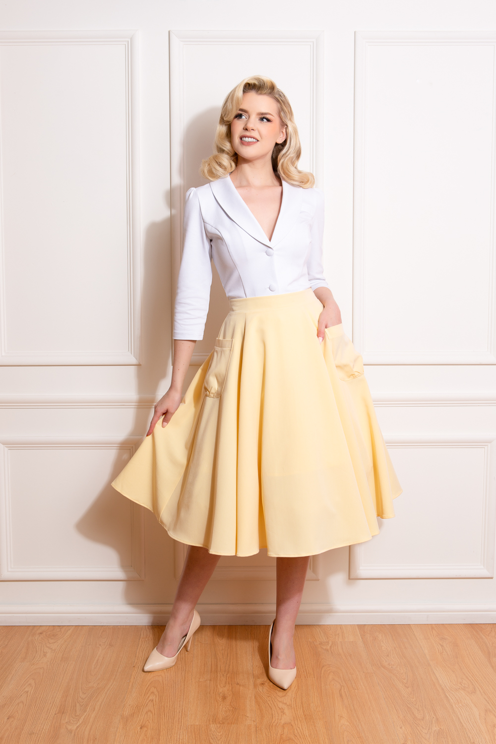 Julie Yellow Swing Skirt